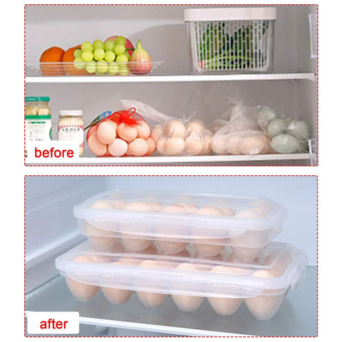 Two Pack Covered Egg Holders For Fridge Clear Plastic Deviled Egg Tray Carrier With Lids Holds 36 Eggs Sturdy Organizer