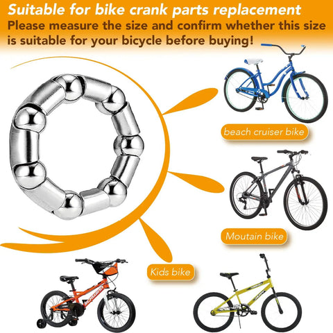 Four Piece Crank Bearing Set With Five Sixteenth Inch Ball Size And Seven Balls For BMX Bikes Beach Cruisers And Stretch Bicycles