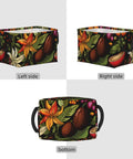 Massively Sized Closet Flex And Insanely Handy Foldable Storage Basket For Holding Clothes Towels Linens Toys Plus Pet Gear side and bottom views with floral pattern