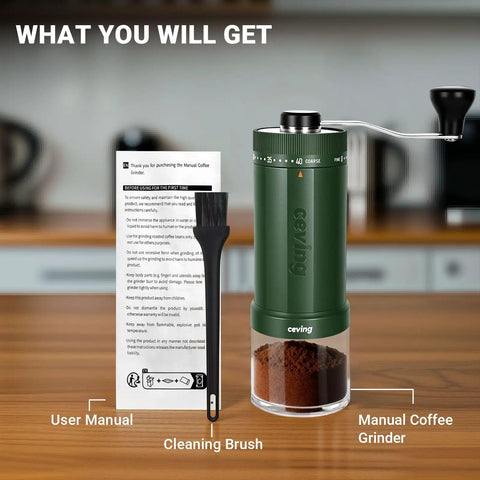Massive 60G Capacity Manual Coffee Grinder With 40 Adjustable Settings And Stainless Steel Burrs Portable Hand Coffee Bean Mill
