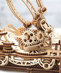 Rail Mounted Mechanical Claw Wooden Model Kit 3D Puzzle Assembly For Teens And Adults A Brain Teaser With Moving Levers On A Full Scale Rail Platform Detailed Construction Guide And Hands On Educational Fun, laser-cut plywood