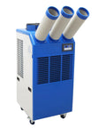 Heavy Duty Portable Spot Cooler With Twenty Two Thousand BTU Industrial Air Conditioner, mobile AC with three exhaust ducts.