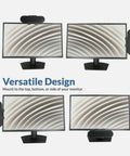 USB And Bluetooth Speaker Bar For PC With Built-In Speakerphone, Clamps To Monitors Up To 2 Inch Thick, shown mounted on monitors