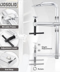 Heavy Duty F Clamps 4 Pack With 4-3/4 Inch Throat Depth, 12 Inch Opening, And 1200 Lbs Clamping Force showing adjustable features
