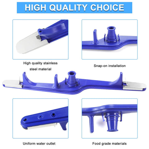 Dishwasher Lower Spray Arm With Heat Shield Food Grade PP Heavy Duty for Frigidaire Kenmore, easy install details shown