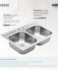 Undermount 14.5 Inch Stainless Steel Single Bowl Kitchen And Bar Faucet, 20 Gauge, Sound Shield Noise Reduction, top view