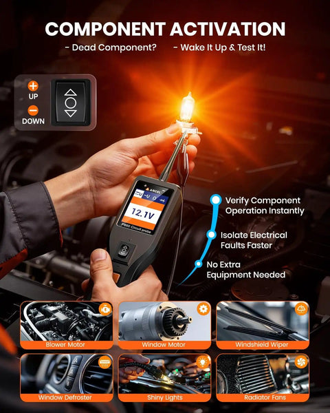 Power Circuit Tester For 12V 24V Automotive Systems All In One Electrical Diagnostic Tool with component activation