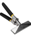 Hand Seamer Pliers 150mm Flat Mouth Metal Bending Tool for light gauge steel, black handles, dual side gap design, detailed view.