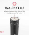 Magnetic base of Two In One 500 Lumen Work Light With 200 Lumen Top Flashlight Anodized Aircraft Grade Aluminum Body Steel Clip