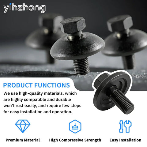 3 Pcs Blade Bolt And Washer Assembly 1 1/4 Inch By 7/16 Inch Thread 20 Heavy Duty For Lawn Mower Decks Easy Install Compatible
