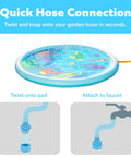 60 Inch Splash Pad Water Toy For Kids And Toddlers with hose connection, slip-resistant sprinkler mat, sea themed, backyard fun