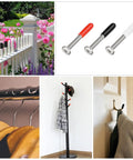 Orange Rubber Screw Thread Protector Caps 8mm Inner Diameter Five Sixteenth Inch End Caps For Screws Bolts And Rod Ends 50 Pack Waterproof Nonslip Easy To Install Outdoor Use shown on fence and coat rack.