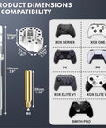 Multi Pin Controller Soldering Iron Tip Kit With TS100 And 936 Adapters, Chrome Plated Copper Tips For Fast Heat Transfer And Precision Alignment, Gamer Grade Desoldering For PS5 PS4 Xbox Series X And S Xbox One And Switch Controllers. product dimensions and compatibility chart, 100mm tip