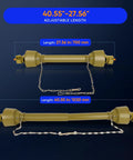 Beefed Up Pto Shaft Spanning 27.5 To 40.55 Inches With 6x6 Spline Ends, adjustable length for Bush Hog mowers.