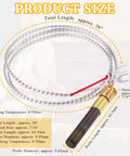 Front view: five-pack 36-inch thermopile with braided stainless sheath, red lead, fork terminal for gas appliances
