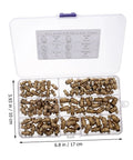 Copper Grease Fitting Assortment Kit With Straight And 45 Degree Nipples Pro Grade Heavy Duty Storage Box Open View