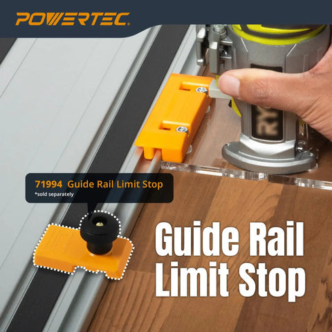 Router Guide Rail Adapter For Ryobi P601 PCL424 PCL424B And Ridgid R2911 Trim Routers with orange limit stop in use