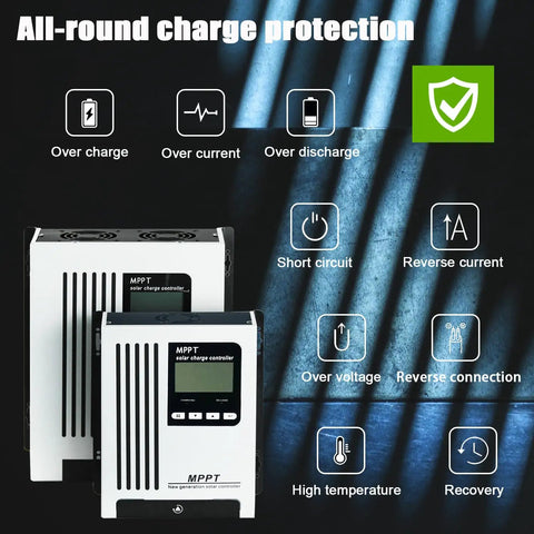 Slick 96V 45A MPPT Solar Charge Controller with charge protection features displayed, ensuring safe off grid power management.