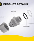 Heavy Duty 10 Pack 1 2 Inch Liquid Tight Connectors Npt Threads For Flexible Pvc Electrical Conduit Non Metallic Fittings parts shown