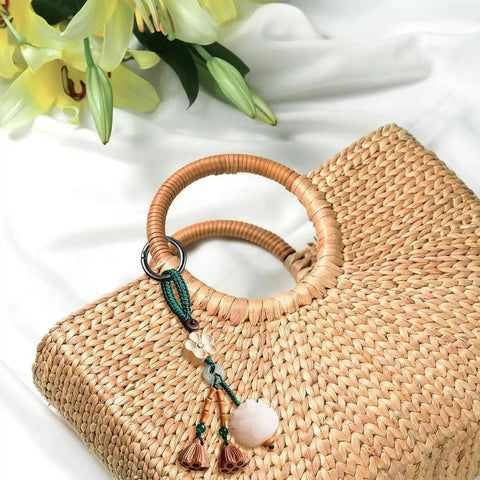 Wicker purse with 24 Pack Mini Locking Carabiners For Keychains Rings 1.0 Inch Small Clips Handy Bulk Set In Black Silver Gold
