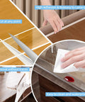 Ultra Clear Baby Proofing Kit With 16 Feet Soft Edge Guards And Six Built Tough Corner Pads showing cutting and cleaning options.