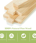 Stack of natural pine wood pieces highlighting material for 36X84 Inch Sliding Barn Door With Six Point Six Foot Hardware Kit Included Pre Drilled And Easy To Assemble Unfinished Solid Core Natural Pine Interior Door For DIY Projects Rustic Farmhouse Style For Your Home Reno.