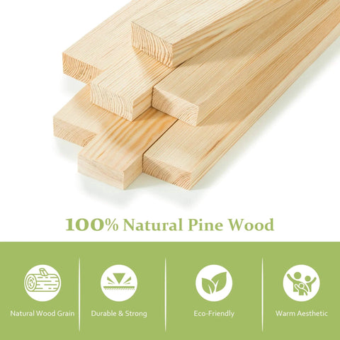 Stack of natural pine wood pieces highlighting material for 36X84 Inch Sliding Barn Door With Six Point Six Foot Hardware Kit Included Pre Drilled And Easy To Assemble Unfinished Solid Core Natural Pine Interior Door For DIY Projects Rustic Farmhouse Style For Your Home Reno.