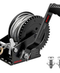 Heavy Duty Boat Trailer Winch 1200 Lbs With 26 Ft Steel Rope Two Way Ratchet 4 To 1 Gear Marine Grade Hand Winch For Jet Ski And Boat Trailers