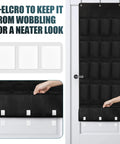 Heavy Duty Over The Door Shoe Organizer With 24 Spacious Pockets And Reinforced Seams For Closet Storage Holds Up To 40 Pounds, V-elcro for stability.