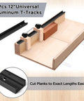 26 Pc Table Saw Crosscut Sled Kit Includes Tough Aluminum T Tracks And Uhmw Miter Bars for precision cuts and easy adjustments.