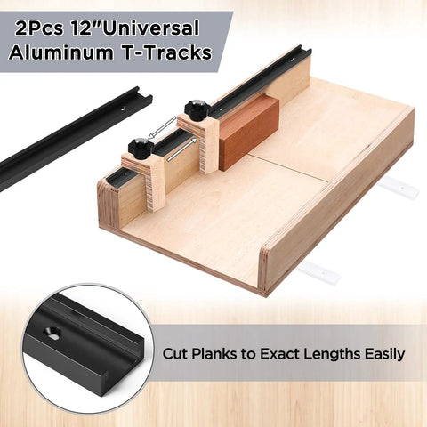26 Pc Table Saw Crosscut Sled Kit Includes Tough Aluminum T Tracks And Uhmw Miter Bars for precision cuts and easy adjustments.