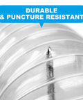 Close-up of Heavy Duty 4 Inch By 50 Foot PVC Dust Collection Hose showing durable, puncture-resistant clear material with clamp.