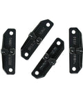 Heavy Duty 10mm Ball Stud Mounting Brackets Pack Of Four Built Tough As Nails With A Slick Black Powder Coat seen in four pieces.