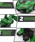 Transforming RC Car For Boys Ages 3 To 12 With Two Point Four GHz Remote Control, One Eighteen Scale Robot Transformer features