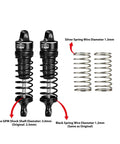 Arrma 62mm Aluminum Front Shock Absorbers 2 Pack For 1X16 Mini Kraton 3S, with dual springs and 3.0mm shaft, shown with parts.