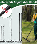 Heavy Duty Bow Rake With 60 Inch Adjustable Handle And 17 Inch Wide Metal Head For Yard Work Lawn Leveling Loosening Soil