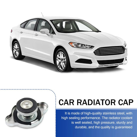 16 PSI Universal Radiator Cap With Tight Seal Waterproof and Leakproof Safety Water Tank Lid for Cars next to car image