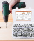 Premium Quality Heavy Duty Threaded Inserts For Wood With Precision Pre Drilled Socket Connectors and Hex Wrench Fasteners in storage box