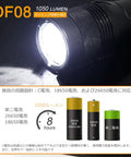 Waterproof 1000 Lumen LED Diving Flashlight With 150m Range And 9 Degree Narrow Beam, shown with compatible batteries.