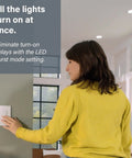 Person using 150W LED Dimmer Switch For Dimmable Lights, Single Pole And 3-Way Ready, Flicker-Free Brightness Control in living room
