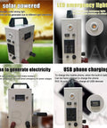 150W Portable Outdoor Emergency Generator with hand crank, solar power, USB outlets, LED lighting, ideal for camping and outages