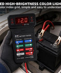 Heavy Duty 12V Automotive Battery Tester Featuring Slick Digital Readouts And Straight Shooter Diagnostics for monitoring battery status.