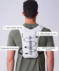 Back view of Go-To 5L Hydration Vest for Running and Cycling with Dual 500ml Soft Flasks, showing storage and strap design.