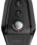 Close-up view of controls on the Oscillating Ceramic Tower Space Heater With Adjustable Thermostat And Two Quiet Heat Settings