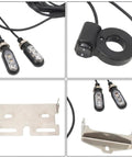 Rock Your Night Ride With This Super Bright 12 Volt E Bike Headlight Kit Featuring IP65 Waterproof Gears And Secure Snap Mount For Glowing 200 Lm LED Visibility So You Can Cruise Safe In Any Weather Without A Flak., 2 LED bike light kit with snap mount and metal bracket