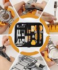 Pro Grade 155 Piece Watch Repair Kit With Precision Screwdrivers, Case Opener, Link Removers, Band Adjusters, and Carrying Case