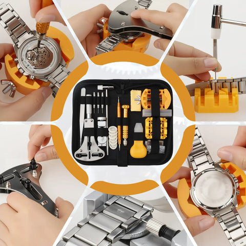Pro Grade 155 Piece Watch Repair Kit With Precision Screwdrivers, Case Opener, Link Removers, Band Adjusters, and Carrying Case