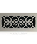 Scroll Floor Register 4x10 Brushed Nickel Finish With Easy Drop In Install No Tools Required And Durable Damper Box