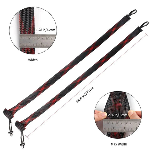 Ten Pack Braided Mesh Rod Sleeves For Casting Rods 74.8 Inch Length Fits 7Ft And 7.5Ft Rods Elastic End Strap With Lanyard Prevents Tangling Sea Fishing Gear, 172cm