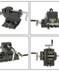 Heavy Duty Metal Milling Machine With 3 Inch Sliding Vice Drill Press And Cross Clamp Fixture For Precise Bidirectional Clamping And No Nonsense Secure Workholding, iron cross clamp fixture with 3-inch jaw